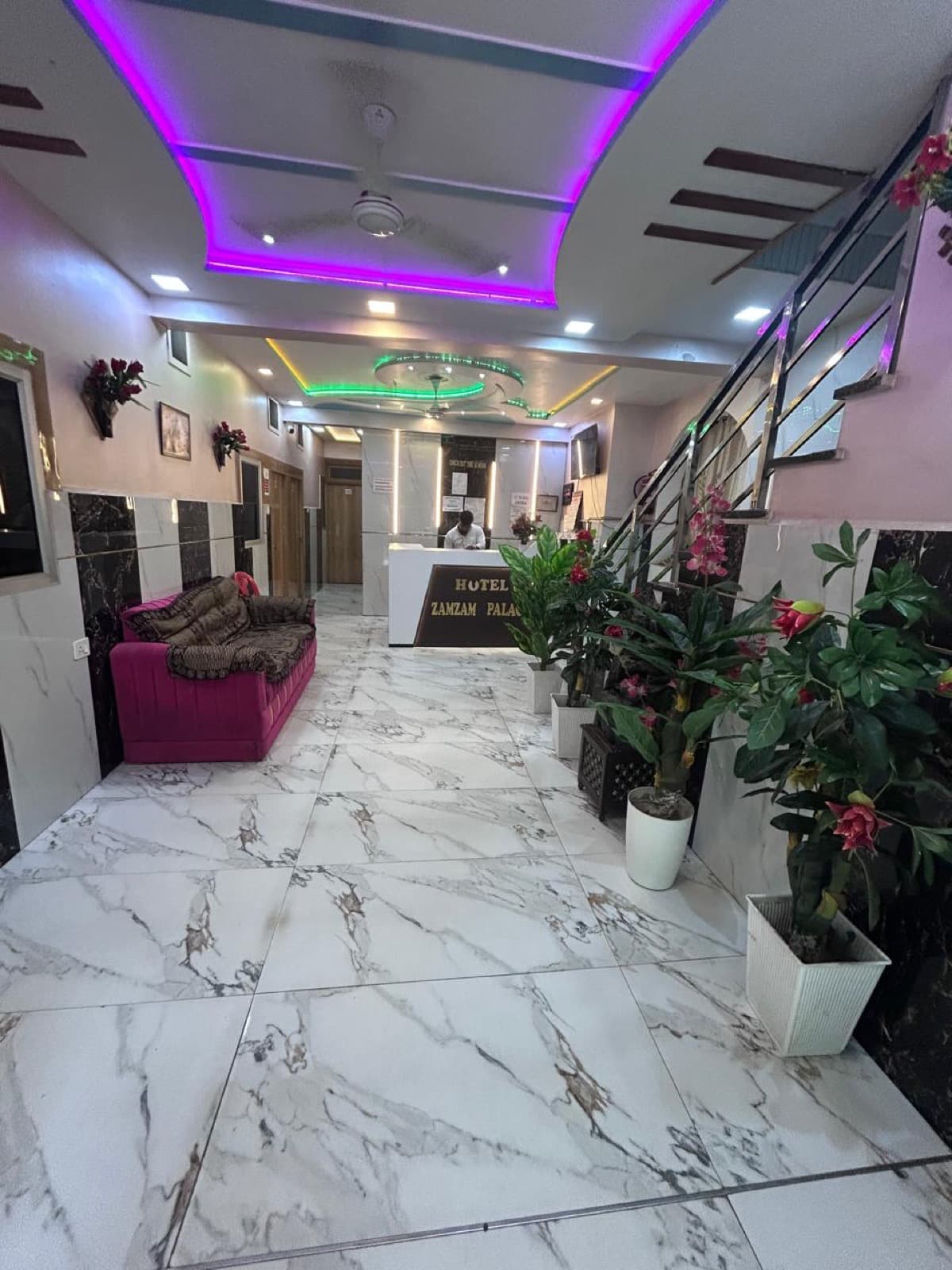 Marble lobby with sofa